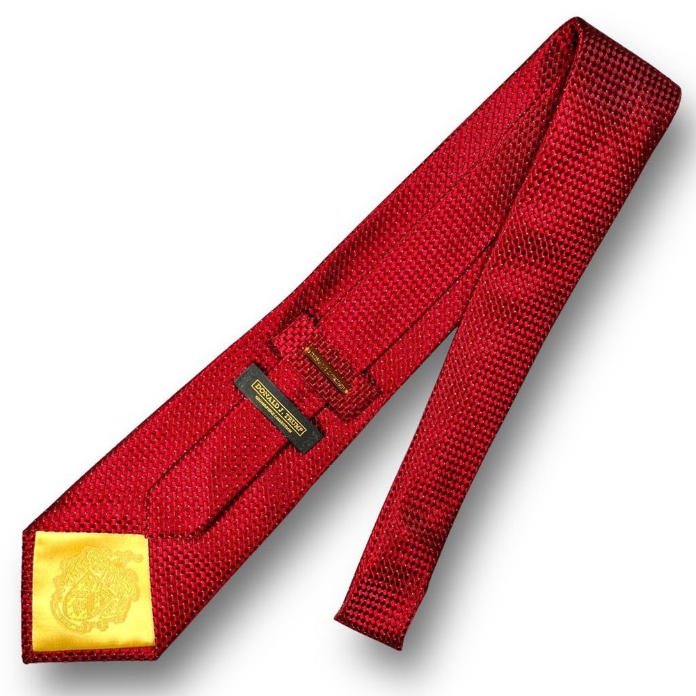 DONALD TRUMP EUC Men’s Red Basketweave 100% Silk Tie - Picture 3 of 6